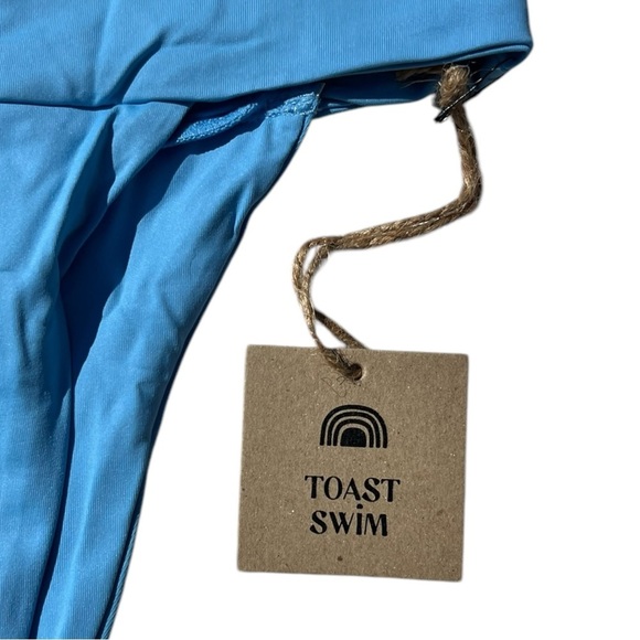 🌻NEW w.Tag Free People x Toast Sky Blue Signature Banded Waist Bikini Bottom - Picture 4 of 12